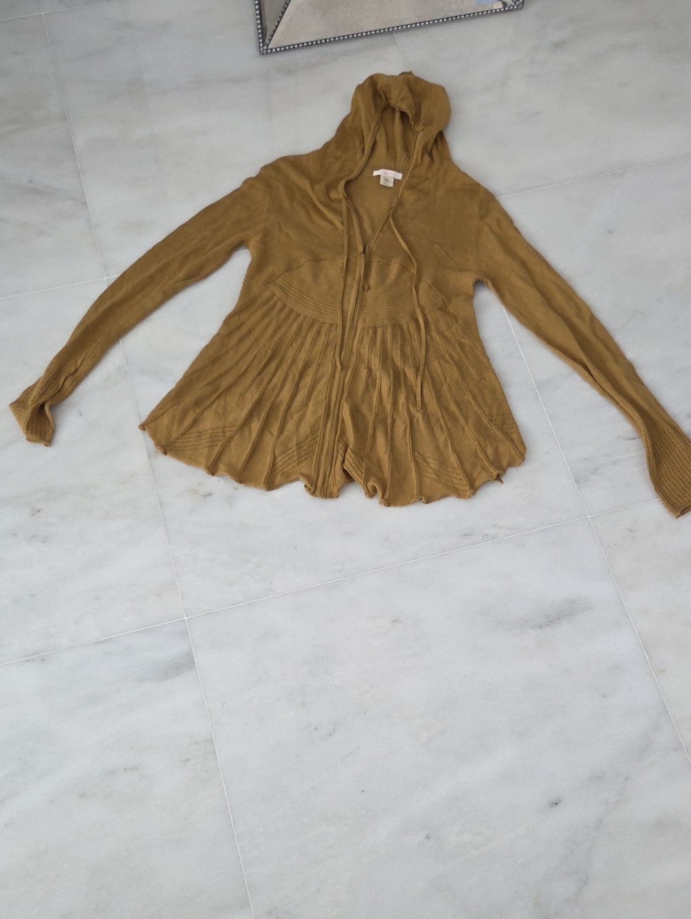 Urban Outfitters Hooded Peplum Sweater in Mustard LIKE NEW!